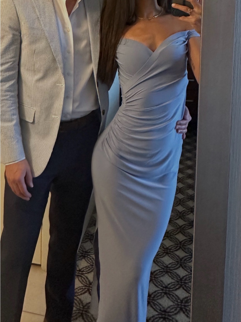 Norma Kamali Strapless Lavender Gown